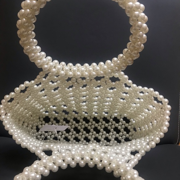 NWT Faux pearl beaded top handle bag - Picture 3 of 4